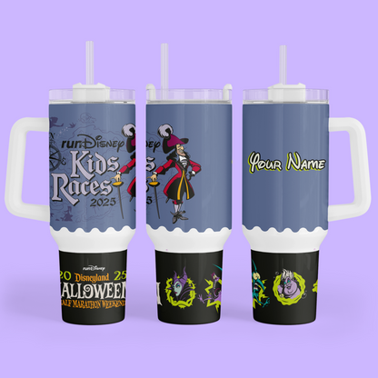 RunDisney Personalized 40 oz Tumbler - 2025 Halloween Half Marathon Weekend - Two Crafty Gays