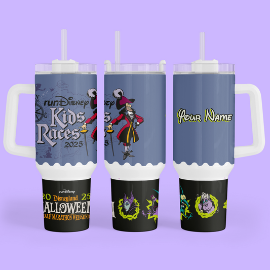 RunDisney Personalized 40 oz Tumbler - 2025 Halloween Half Marathon Weekend - Two Crafty Gays