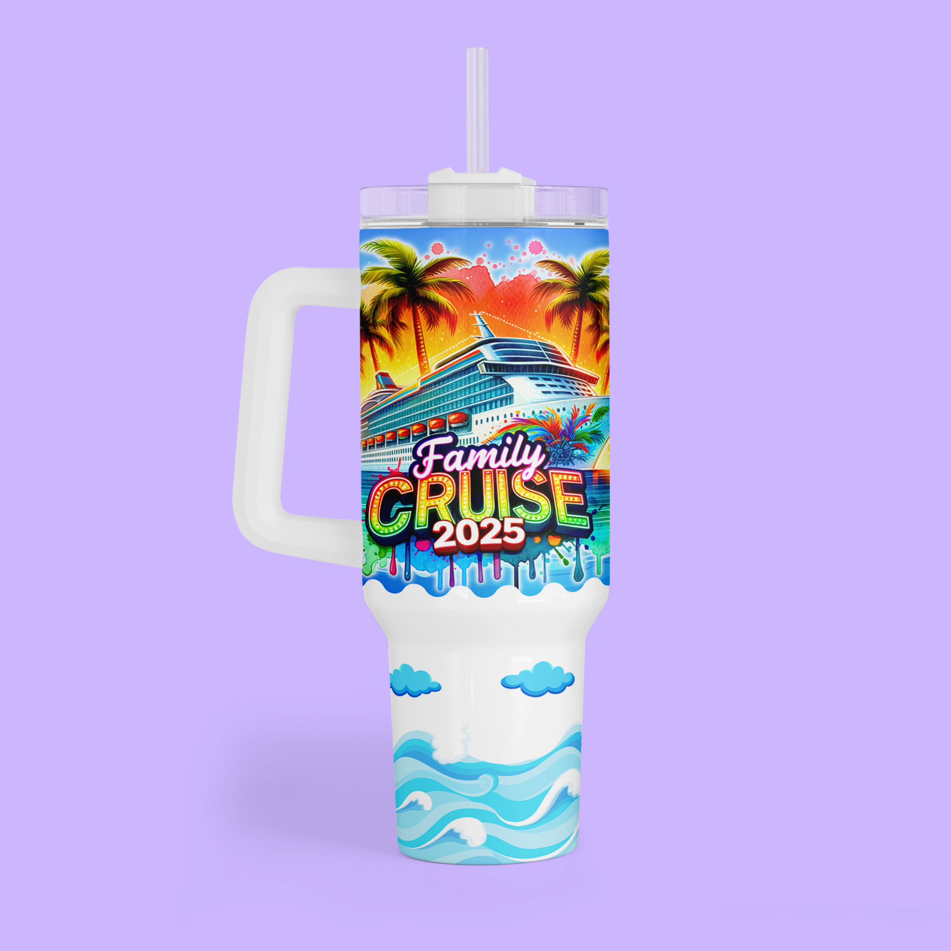 Cruise 40 oz Quencher Tumbler - Family Cruise 2025 - Two Crafty Gays