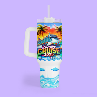 Cruise 40 oz Quencher Tumbler - Family Cruise 2025 - Two Crafty Gays