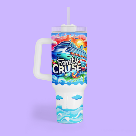 Cruise 40 oz Quencher Tumbler - Family Cruise - Two Crafty Gays
