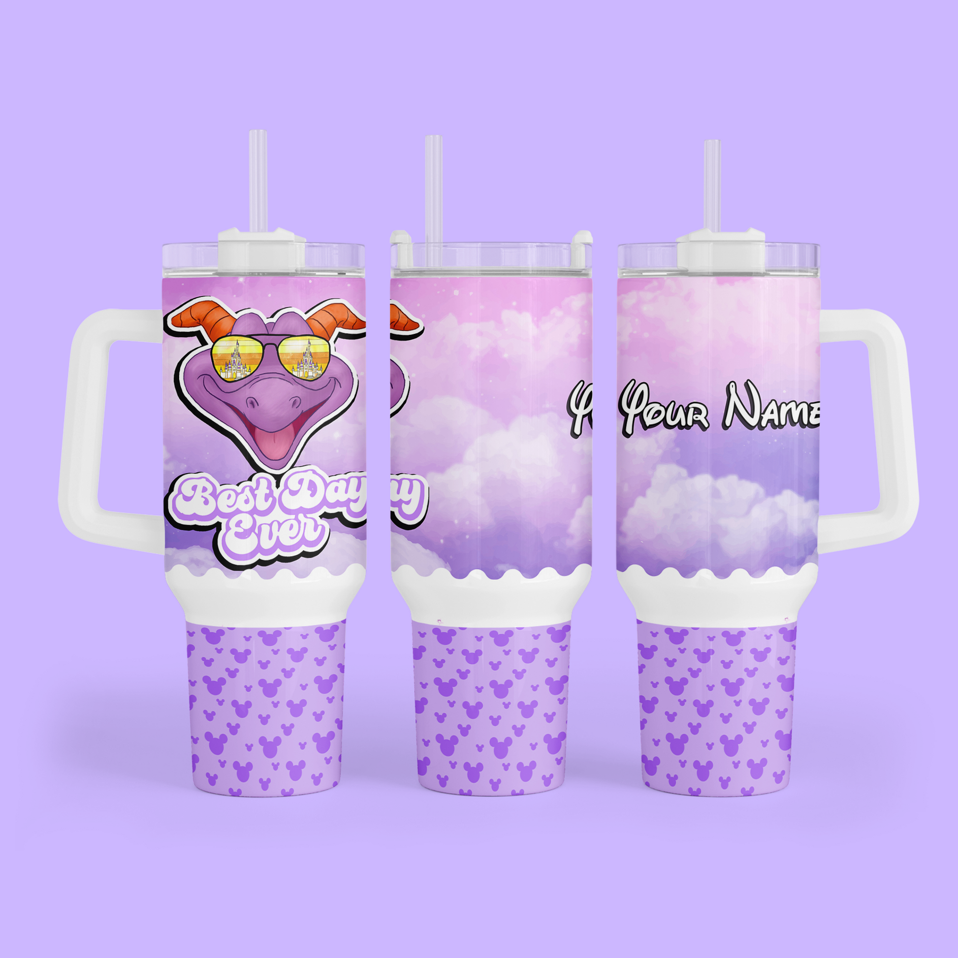 Disney Best Day Ever 40 oz Tumbler - Figment - Two Crafty Gays
