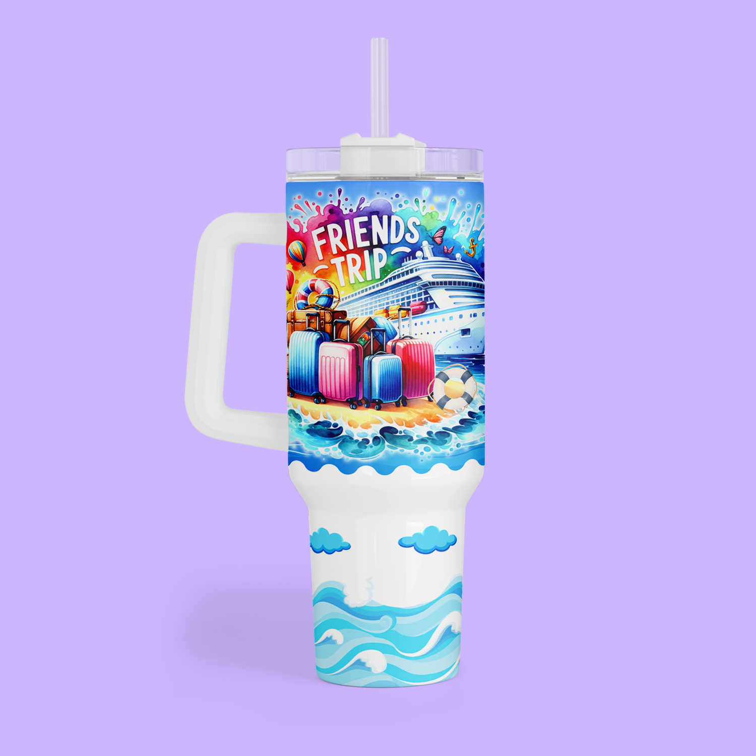 Cruise 40 oz Quencher Tumbler - Friends Trip - Two Crafty Gays