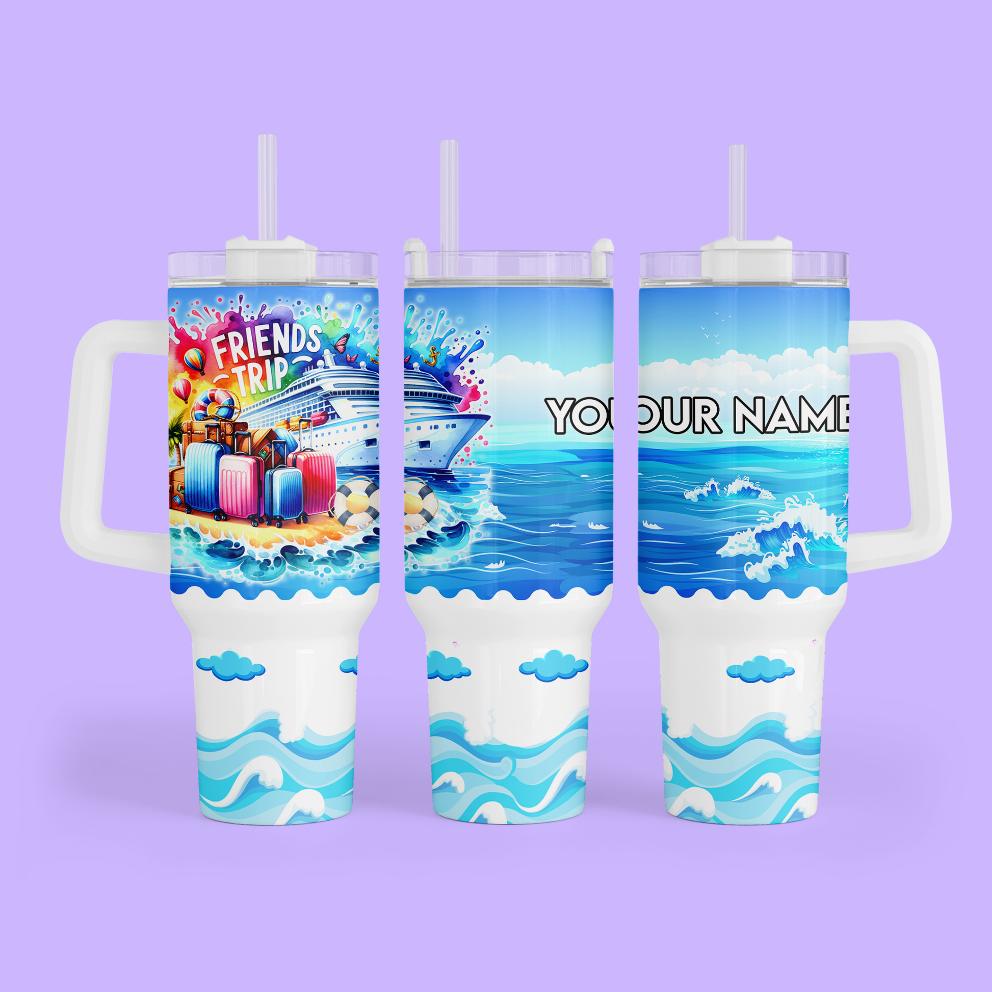 Cruise 40 oz Quencher Tumbler - Friends Trip - Two Crafty Gays