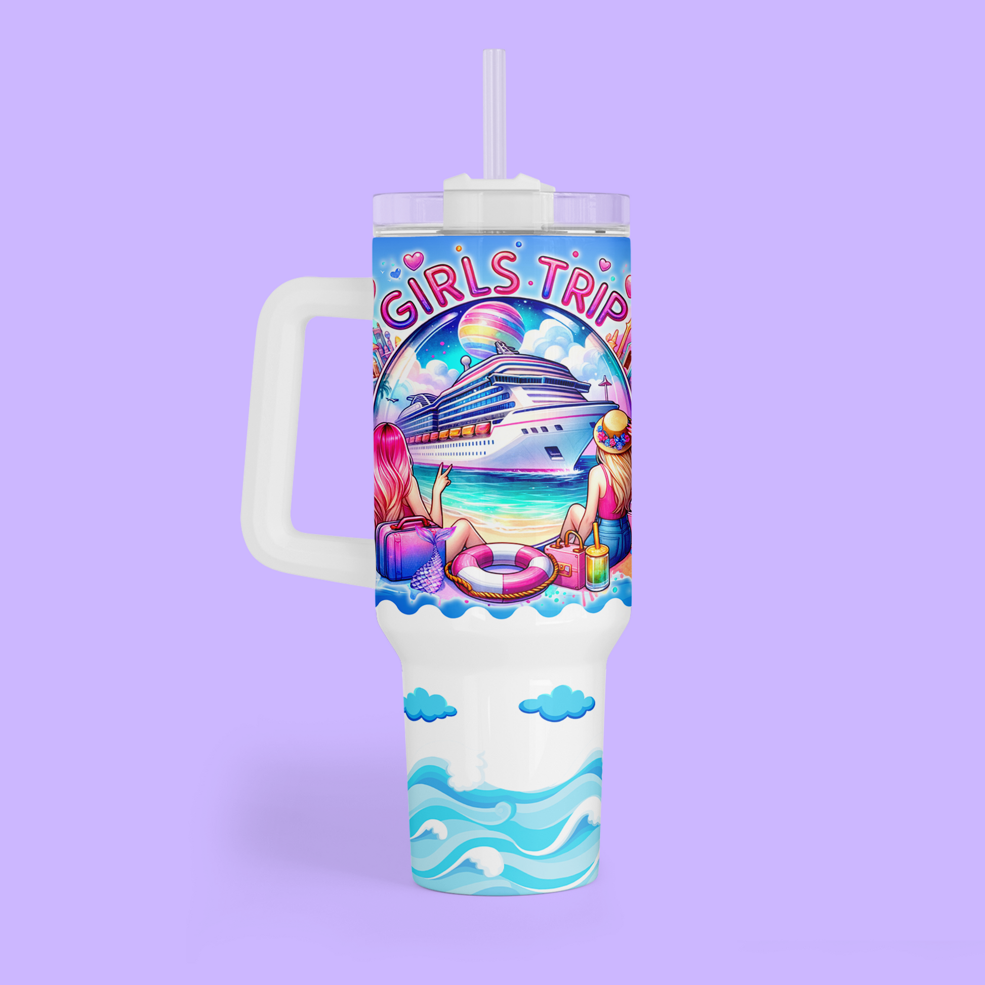 Cruise 40 oz Quencher Tumbler - Girls Trip - Two Crafty Gays