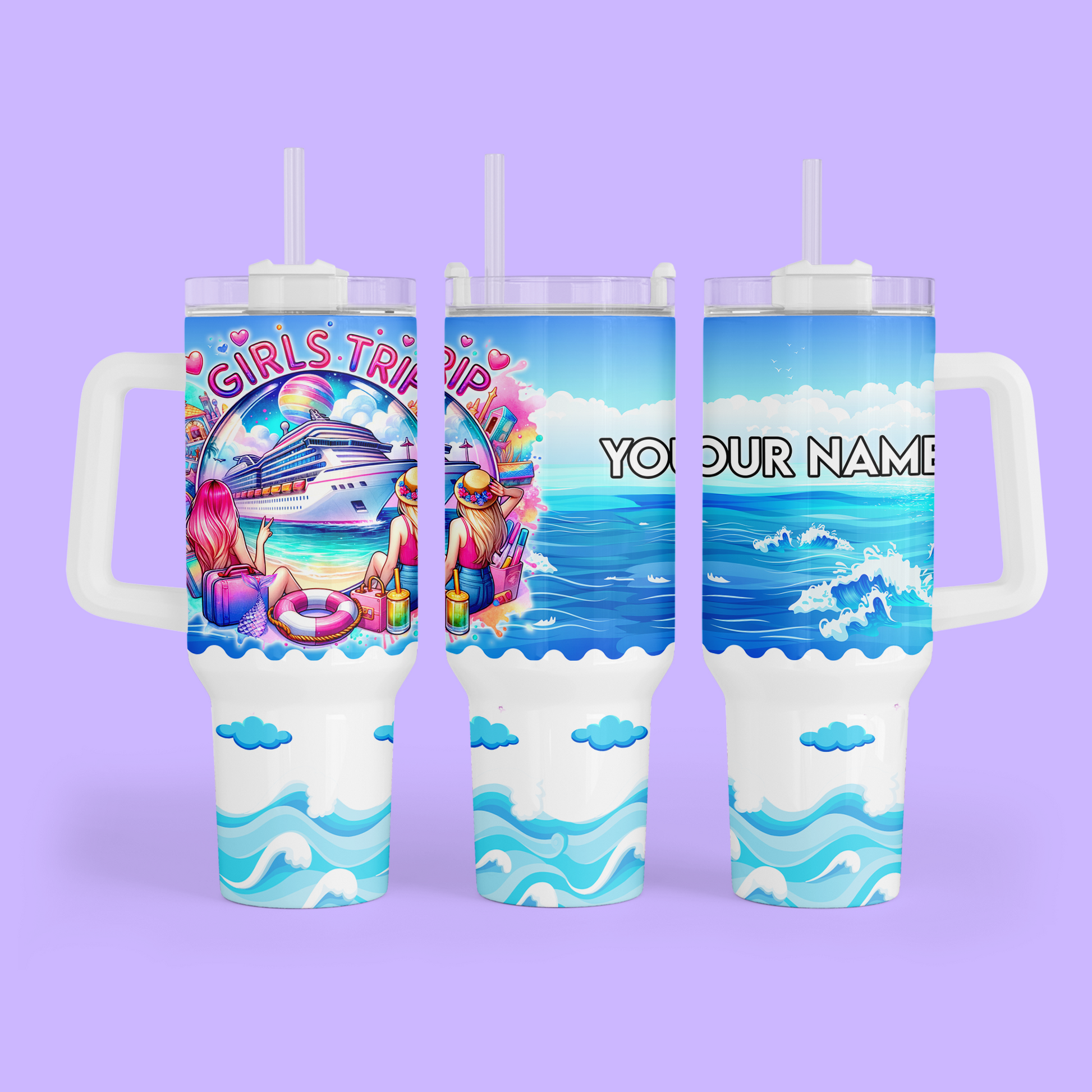 Cruise 40 oz Quencher Tumbler - Girls Trip - Two Crafty Gays