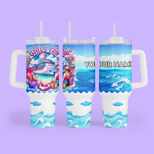 Cruise 40 oz Quencher Tumbler - Girls Trip - Two Crafty Gays