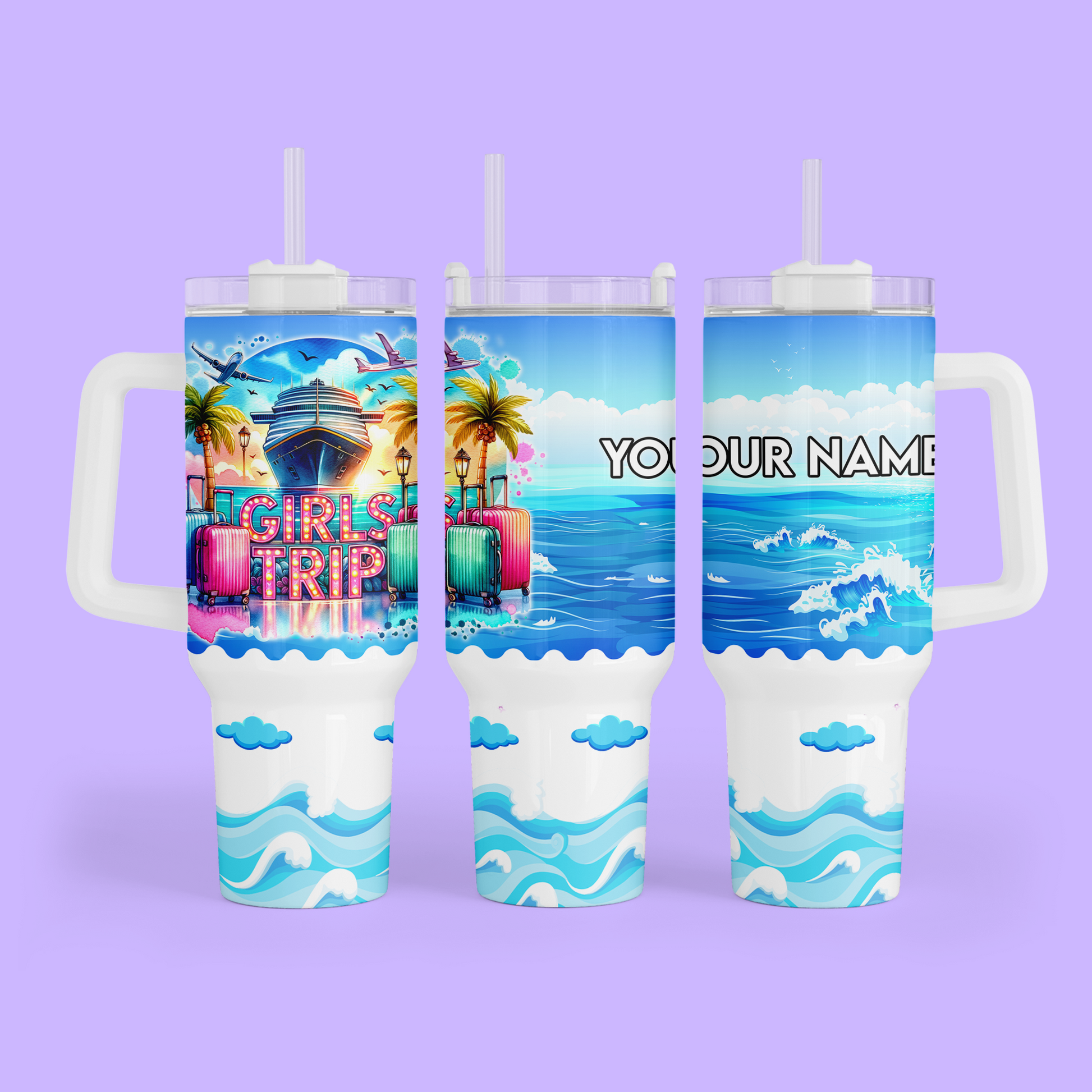 Cruise 40 oz Quencher Tumbler - Girls Trip - Two Crafty Gays