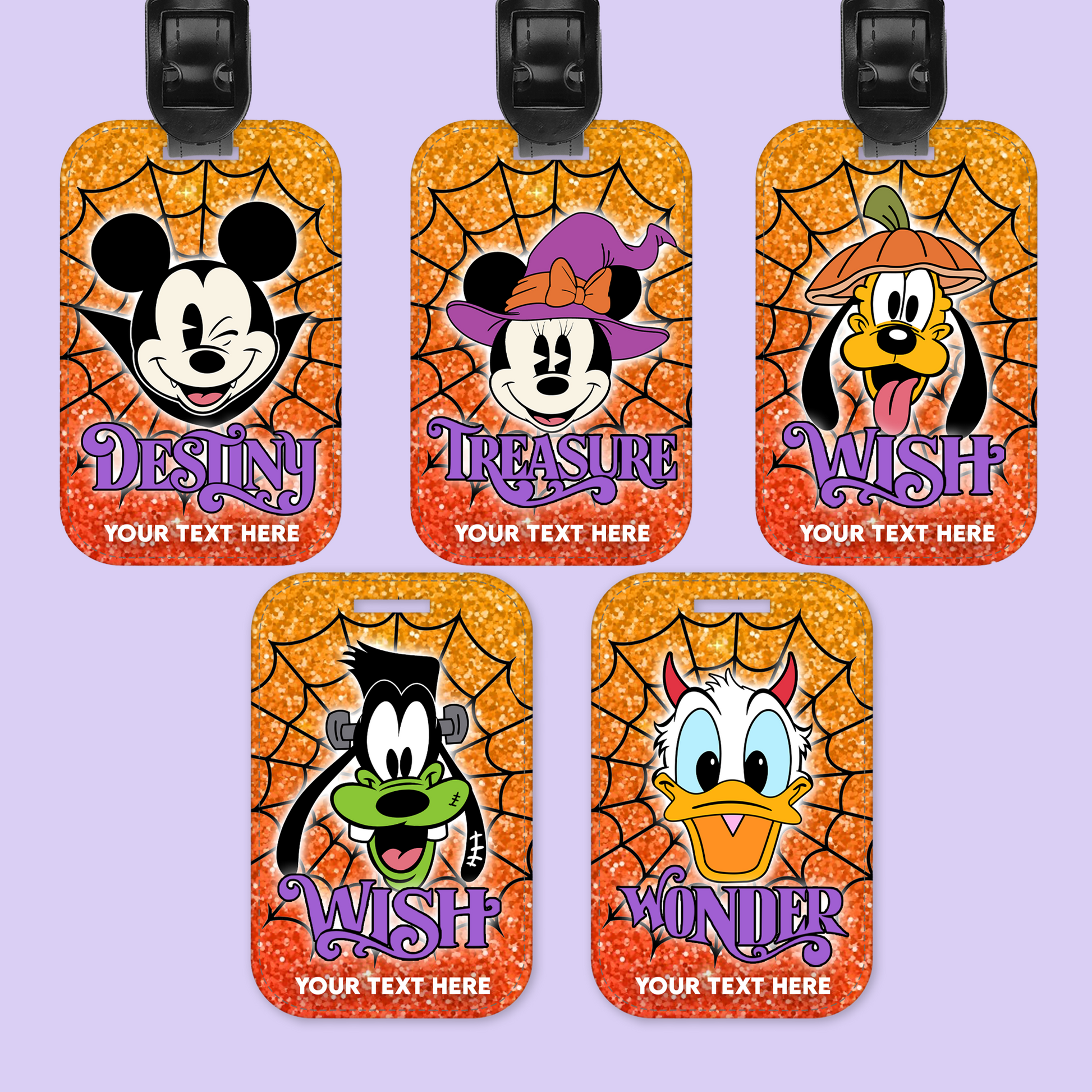 Disney Cruise Line Personalized Halloween Luggage Tag - Mickey & Friends - Two Crafty Gays