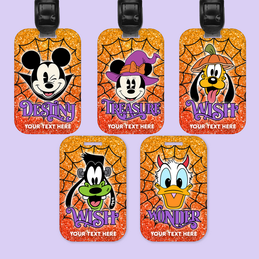 Disney Cruise Line Personalized Halloween Luggage Tag - Mickey & Friends - Two Crafty Gays