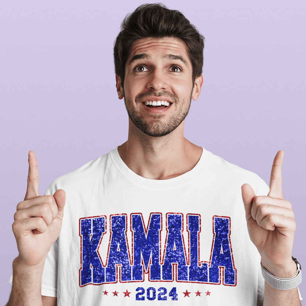 Kamala Harris 2024 Shirt - Blue Glitter