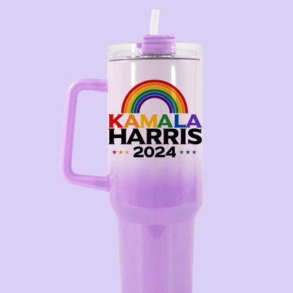 Kamala Harris 40oz Quencher Tumbler - Rainbow