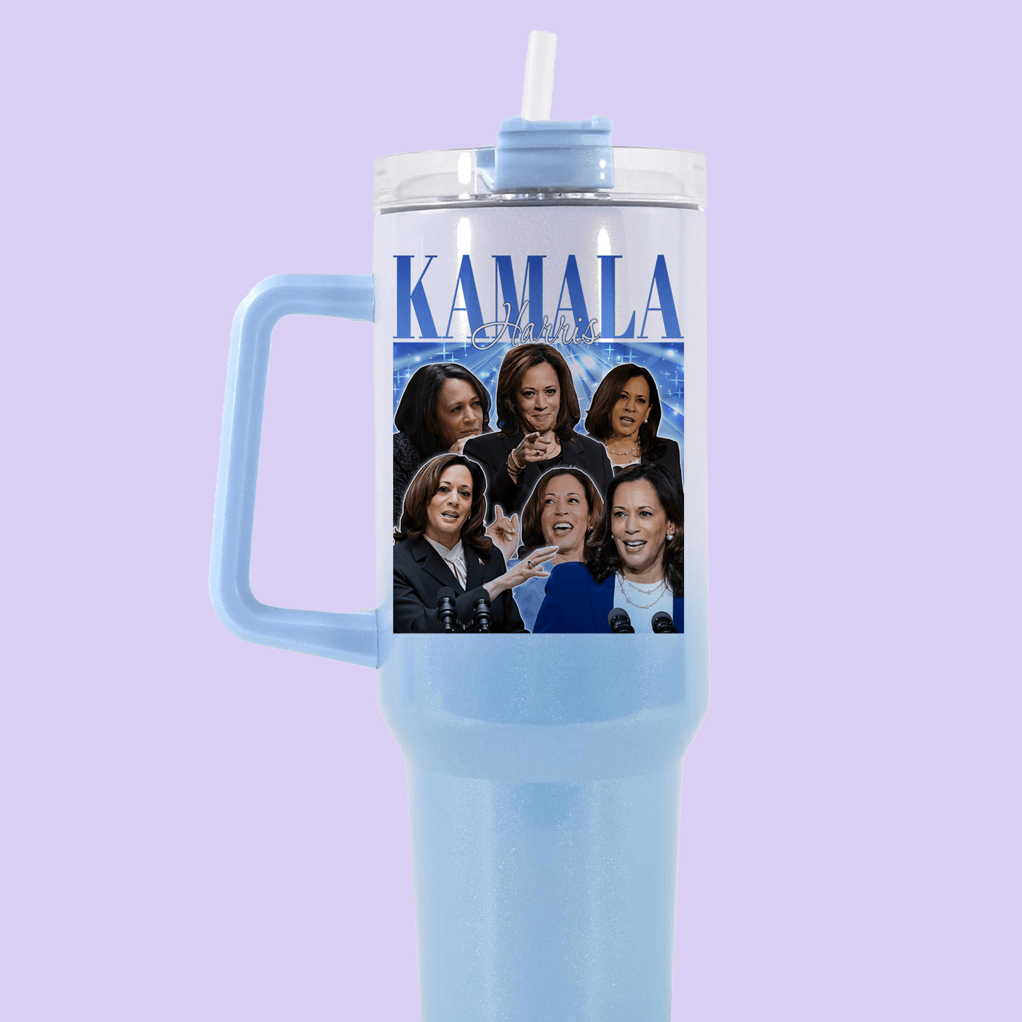 Kamala Harris 40oz Quencher Tumbler - Blue Text