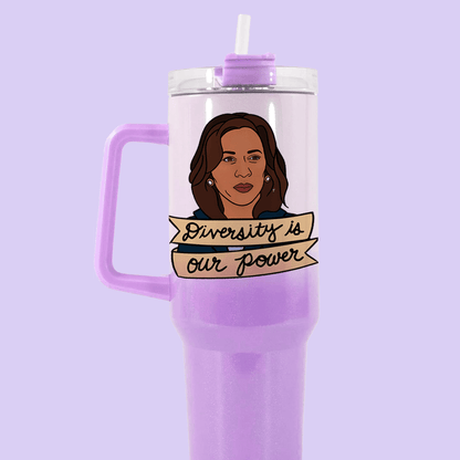 Kamala Harris 40oz Quencher Tumbler - Diversity is Our Power