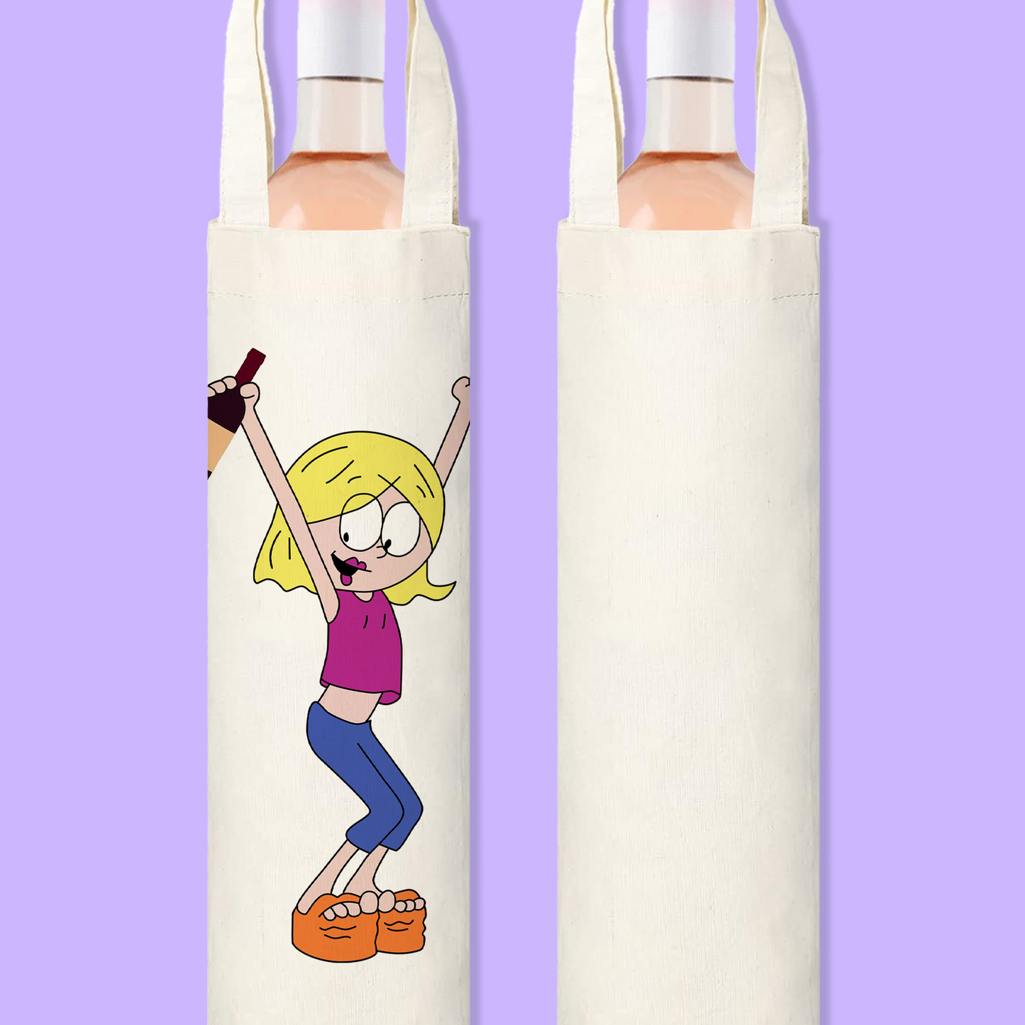 Lizzie McGuire Personalized Canvas Wine Bag - Two Crafty Gays