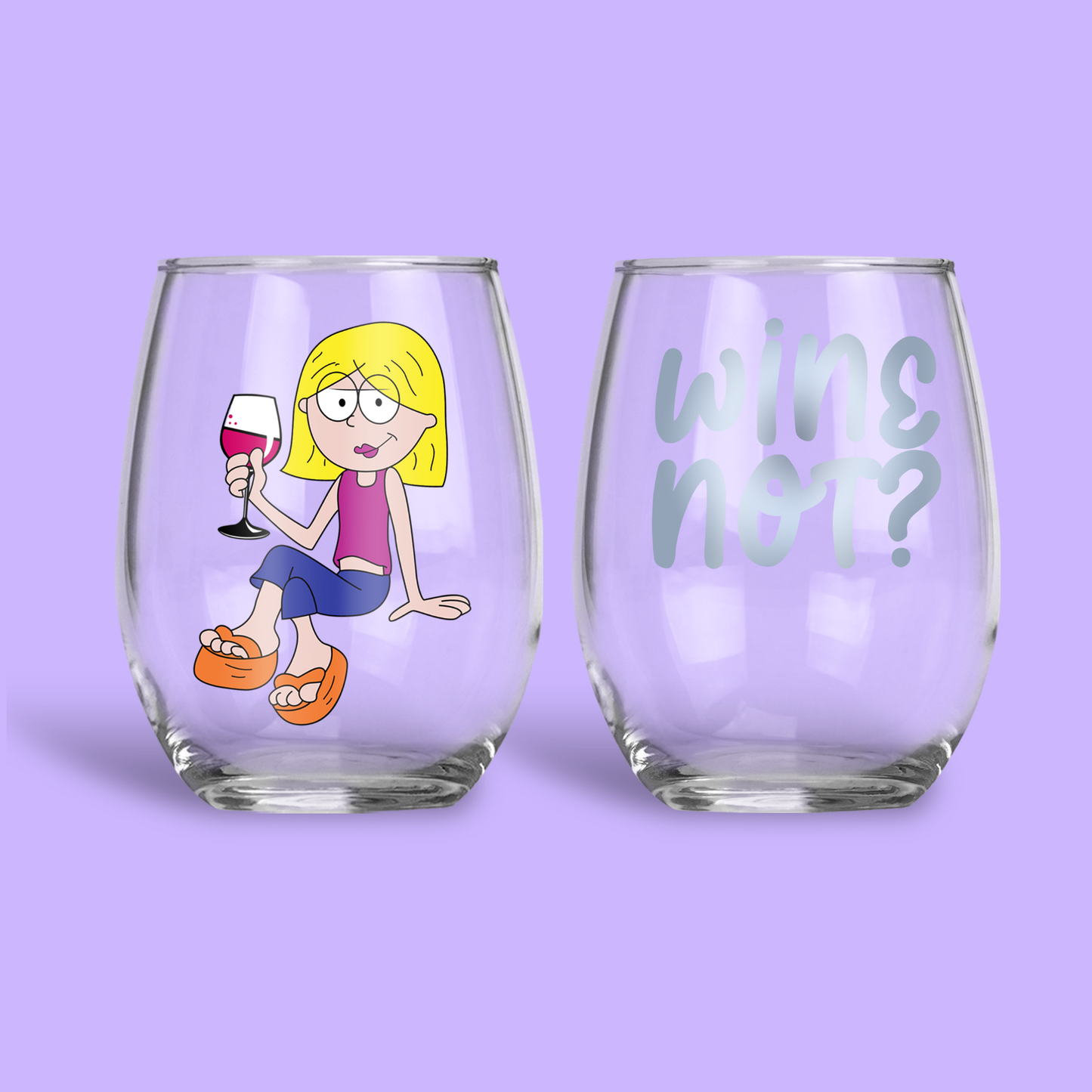 Lizzie McGuire Personalized Wine Glass - Two Crafty Gays