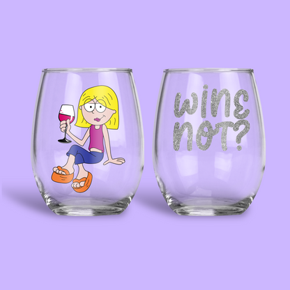 Lizzie McGuire Personalized Wine Glass - Two Crafty Gays