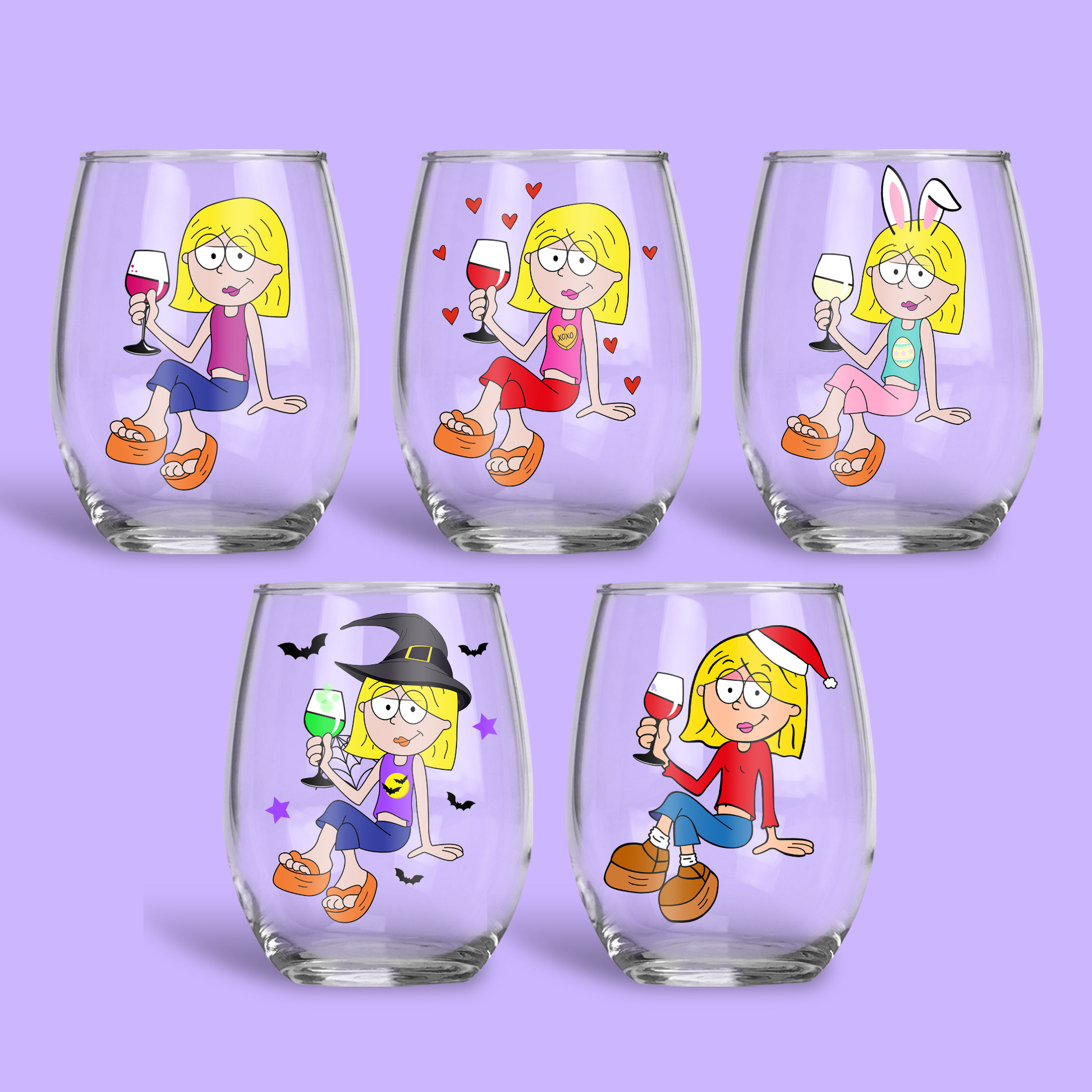 Lizzie McGuire Personalized Wine Glass - Two Crafty Gays