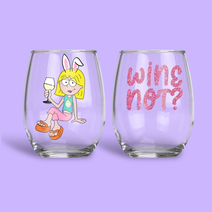 Lizzie McGuire Personalized Wine Glass - Two Crafty Gays