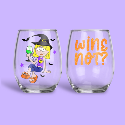 Lizzie McGuire Personalized Wine Glass - Two Crafty Gays
