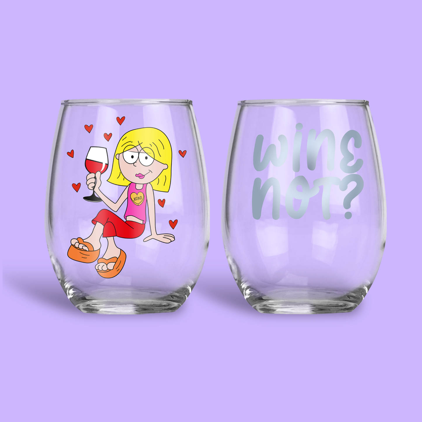 Lizzie McGuire Personalized Wine Glass - Two Crafty Gays