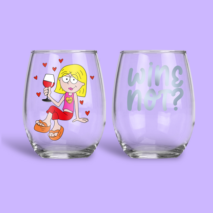 Lizzie McGuire Personalized Wine Glass - Two Crafty Gays