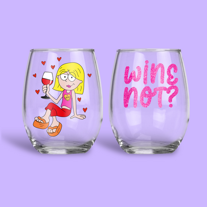 Lizzie McGuire Personalized Wine Glass - Two Crafty Gays