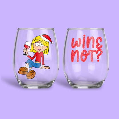 Lizzie McGuire Personalized Wine Glass - Two Crafty Gays