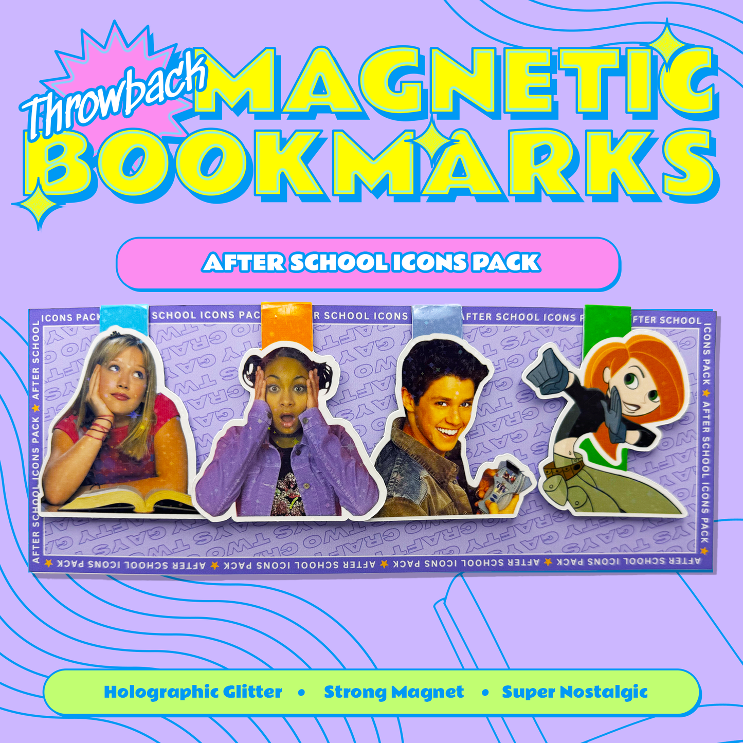 Throwback Magnetic Bookmarks - After School Icons Pack