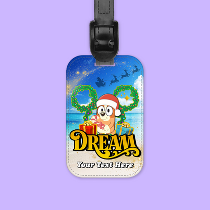 Disney Cruise Line Personalized Christmas Luggage Tag - Bluey - Two Crafty Gays
