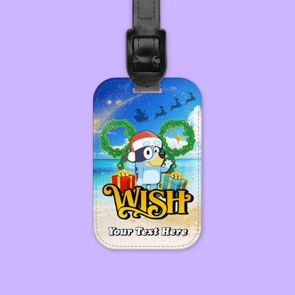 Disney Cruise Line Personalized Christmas Luggage Tag - Bluey - Two Crafty Gays