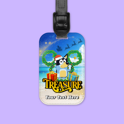 Disney Cruise Line Personalized Christmas Luggage Tag - Bluey - Two Crafty Gays