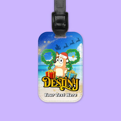 Disney Cruise Line Personalized Christmas Luggage Tag - Bluey - Two Crafty Gays