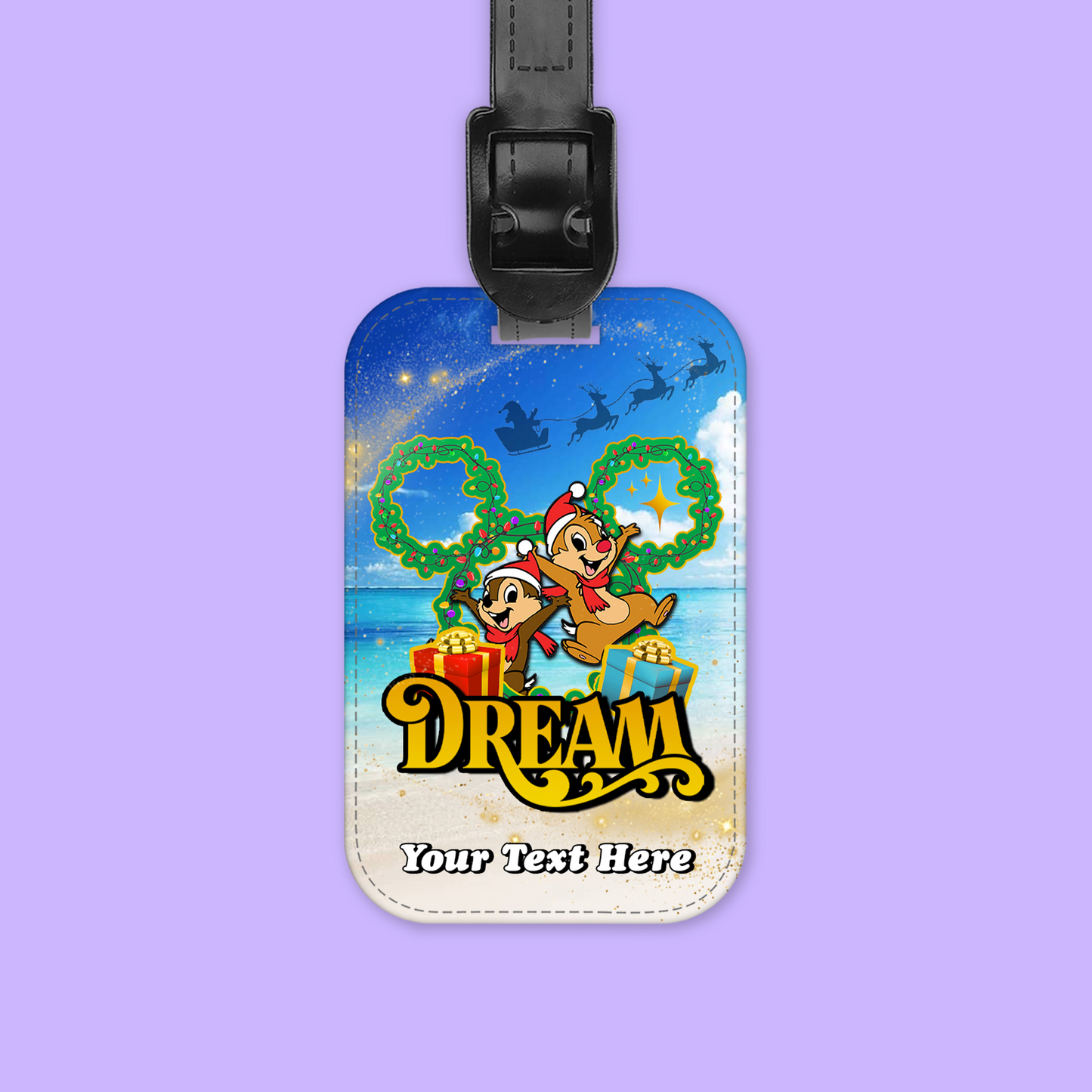 Disney Cruise Line Personalized Christmas Luggage Tag - Mickey & Friends - Two Crafty Gays