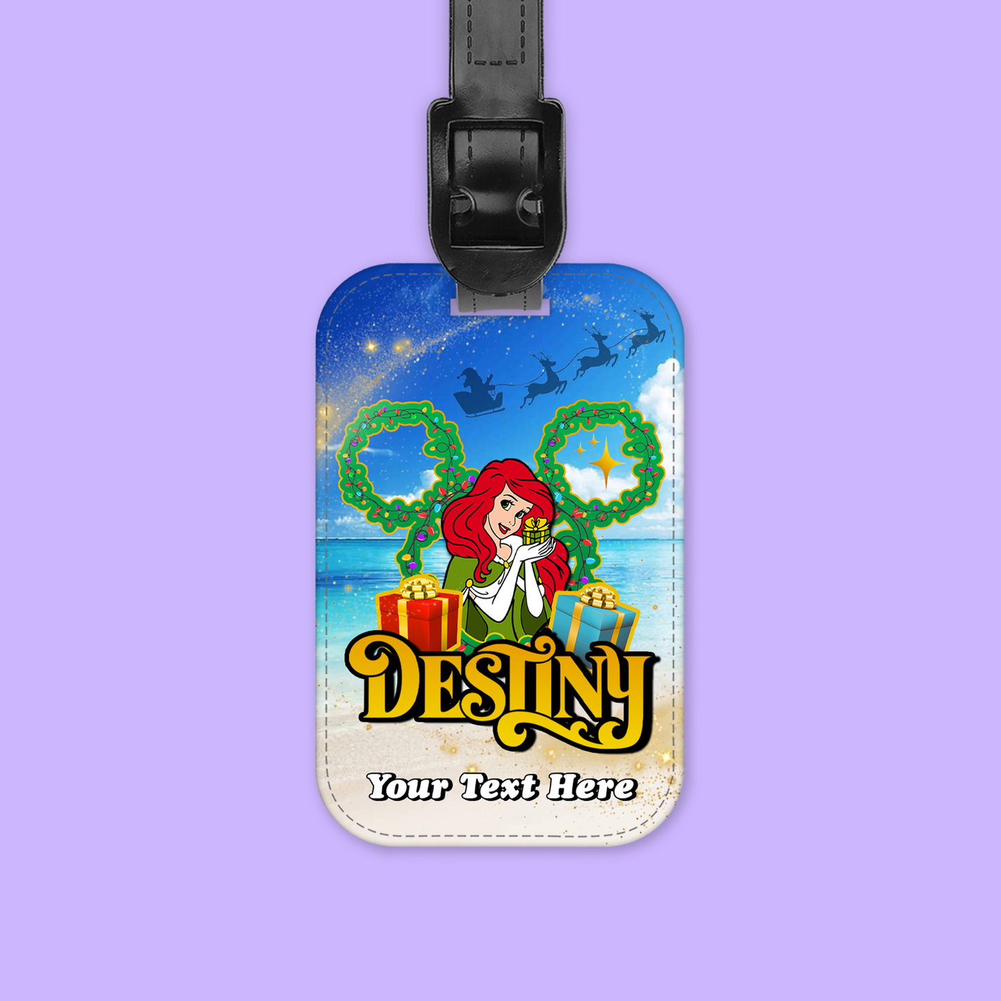 Disney Cruise Line Personalized Christmas Luggage Tag - Princesses - Two Crafty Gays