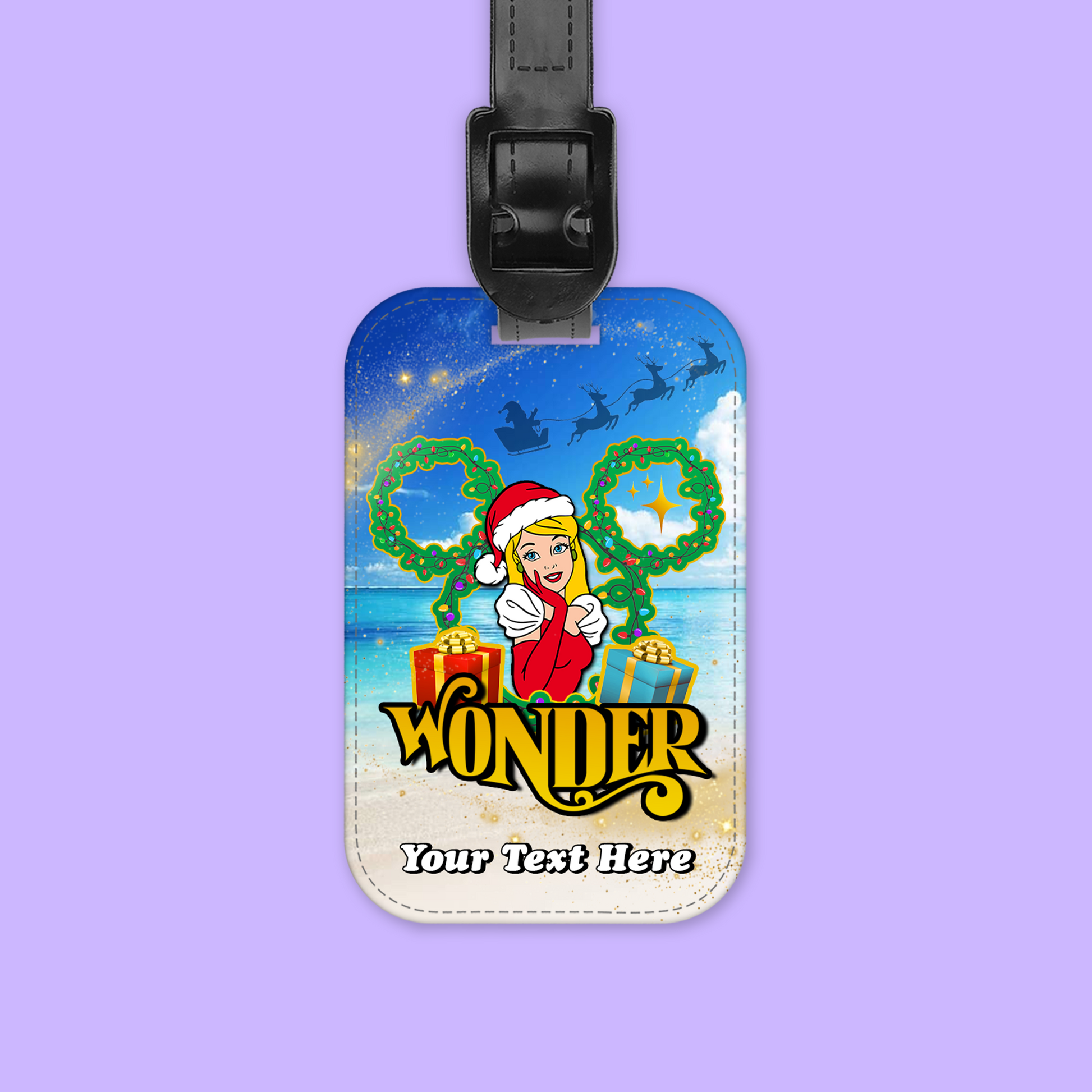 Disney Cruise Line Personalized Christmas Luggage Tag - Princesses - Two Crafty Gays