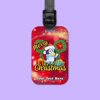 Disney Personalized Christmas Luggage Tag - Bluey - Two Crafty Gays