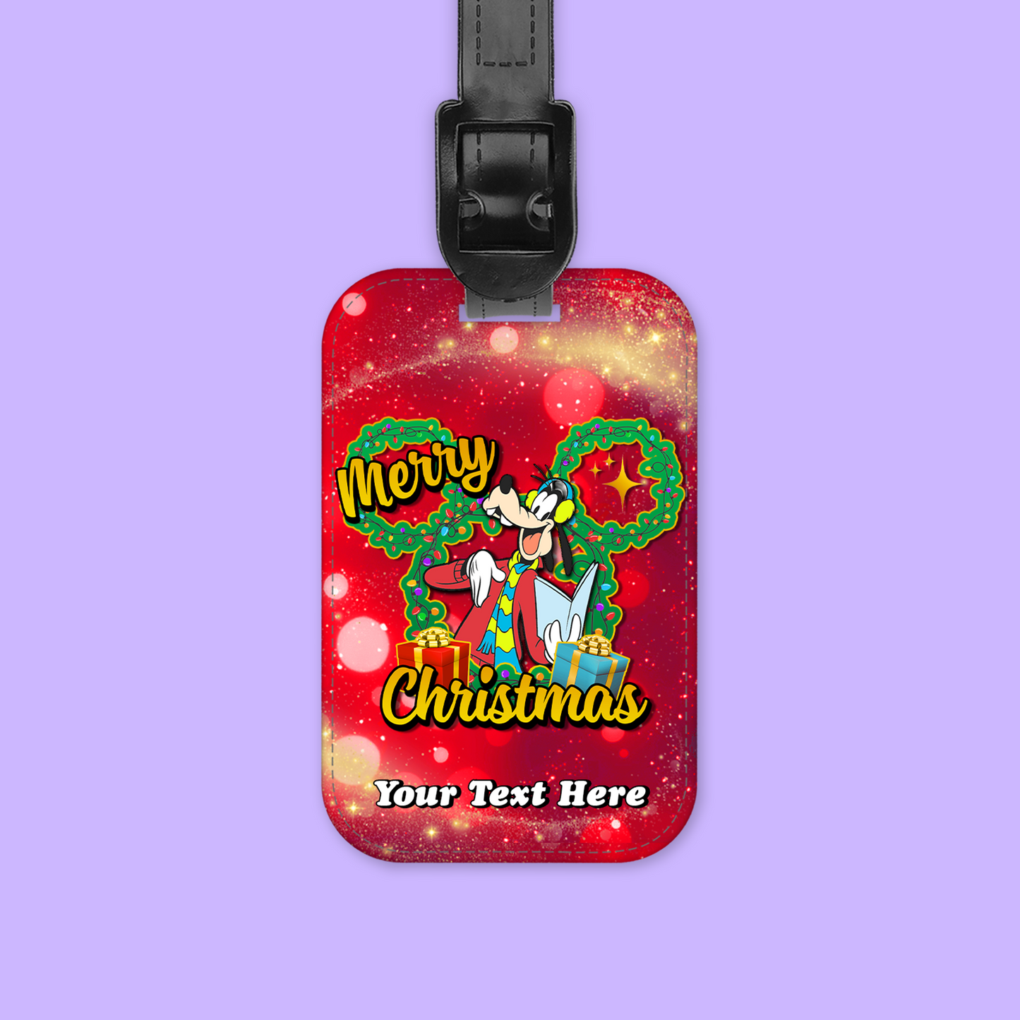 Disney Personalized Christmas Luggage Tag - Mickey & Friends - Two Crafty Gays