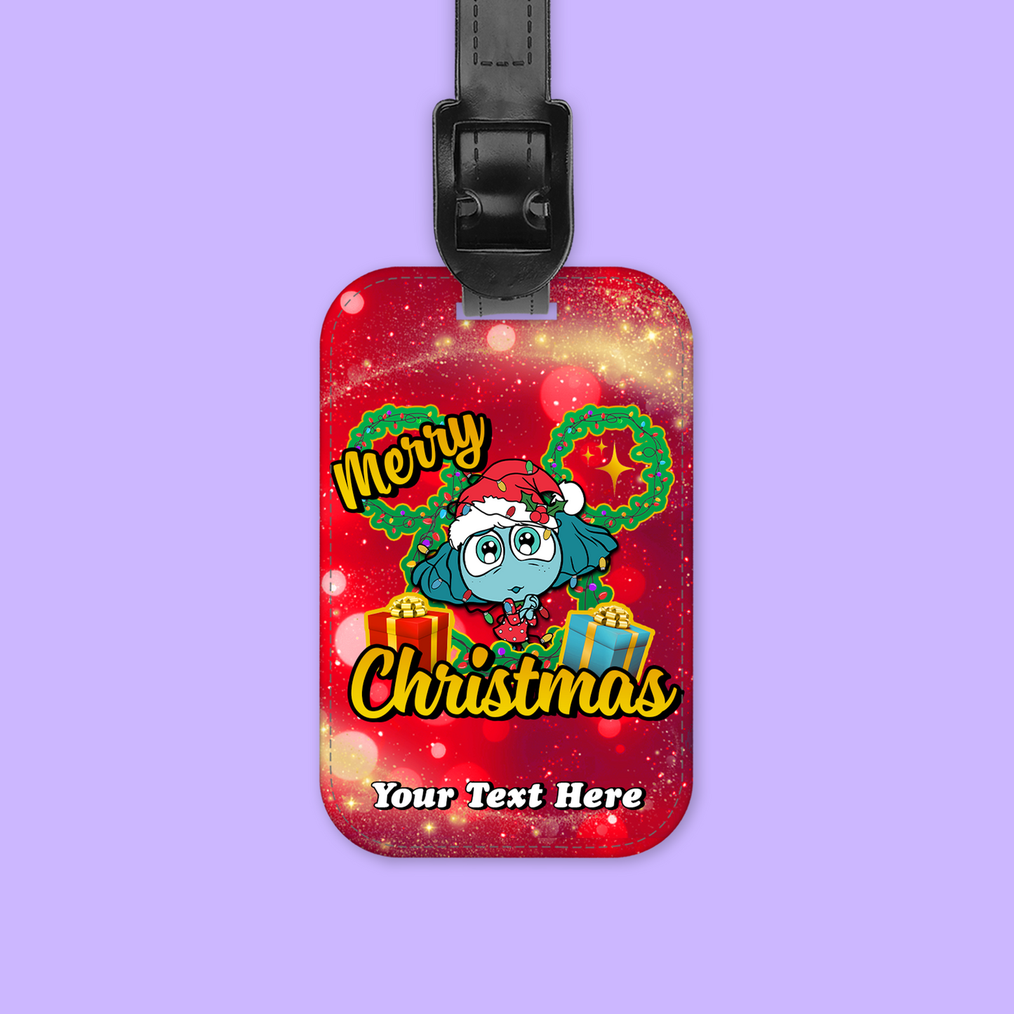Disney Personalized Christmas Luggage Tag - Inside Out - Two Crafty Gays