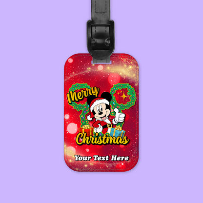 Disney Personalized Christmas Luggage Tag - Mickey & Friends - Two Crafty Gays