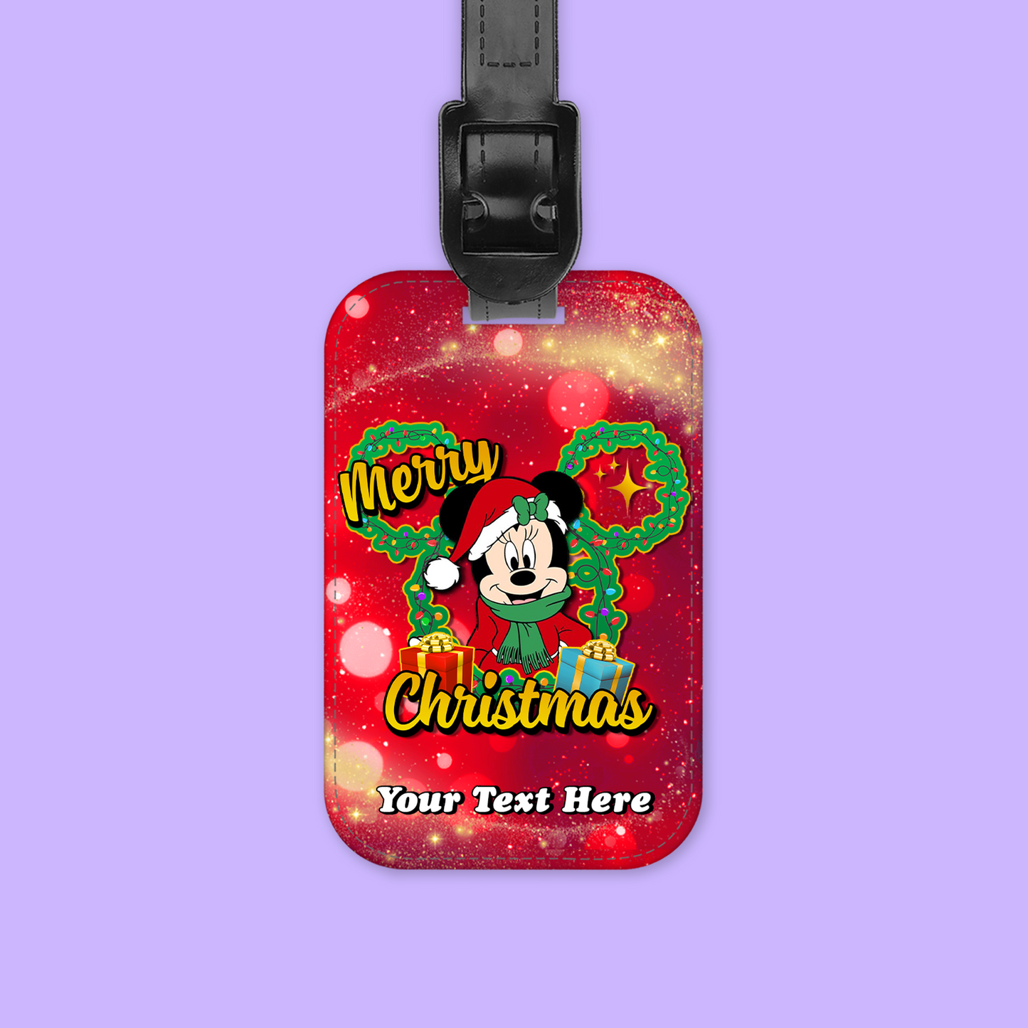 Disney Personalized Christmas Luggage Tag - Mickey & Friends - Two Crafty Gays