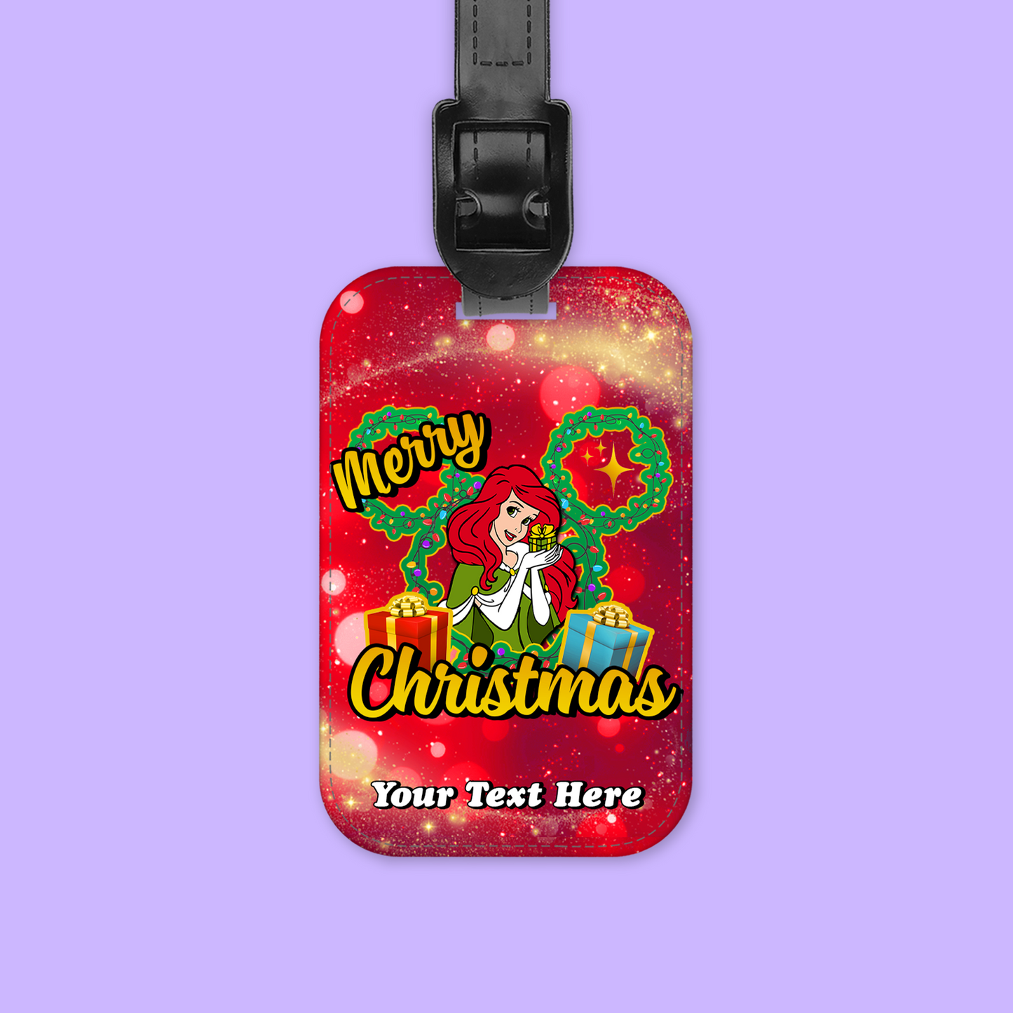 Disney Personalized Christmas Luggage Tag - Princesses - Two Crafty Gays