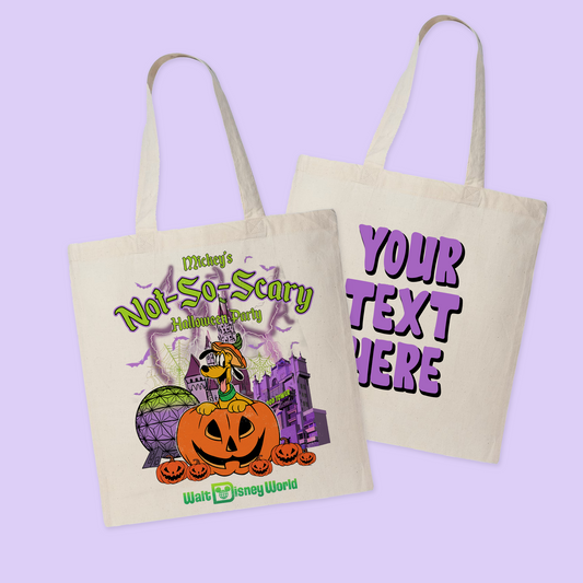 Mickey's Not So Scary Personalized Halloween Trick or Treat Tote Bag - Pluto