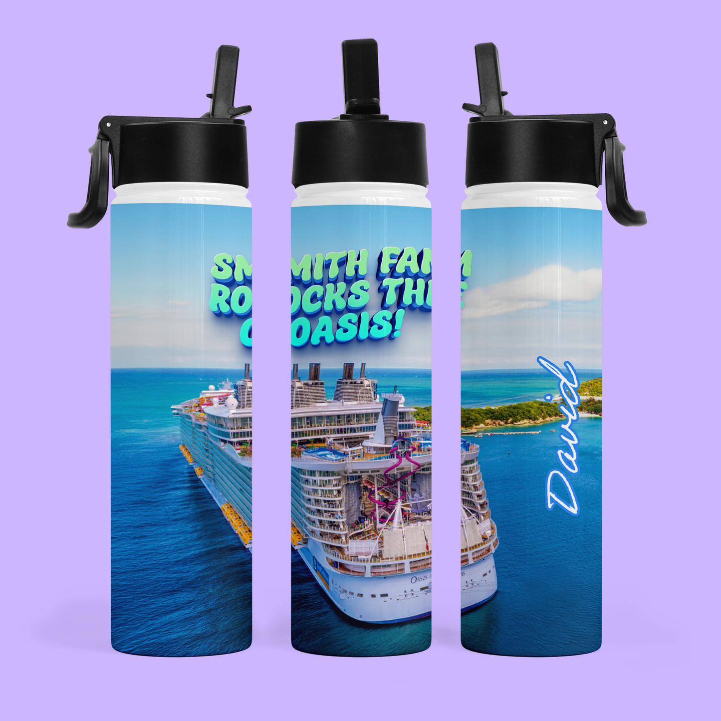 Royal Caribbean Personalized Water Bottle - Two Crafty Gays
