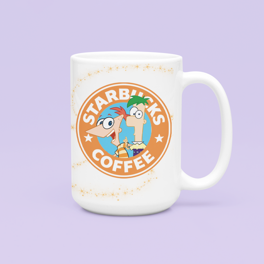 Phineas & Ferb Starbucks Mug - Two Crafty Gays