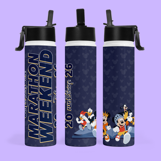 RunDisney Personalized Water Bottle - Marathon Weekend 2026 - Two Crafty Gays