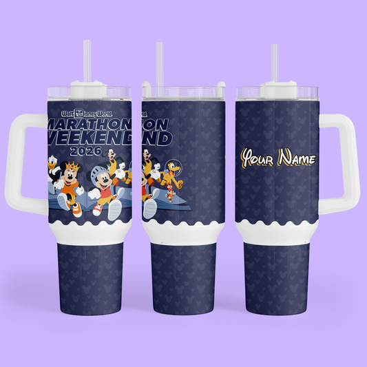 RunDisney Personalized 40 oz Tumbler - 2026 Marathon Weekend - Two Crafty Gays