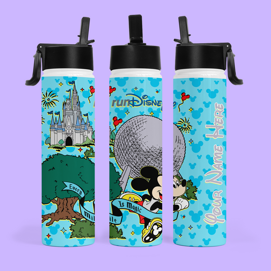 RunDisney Personalized Water Bottle - Two Crafty Gays