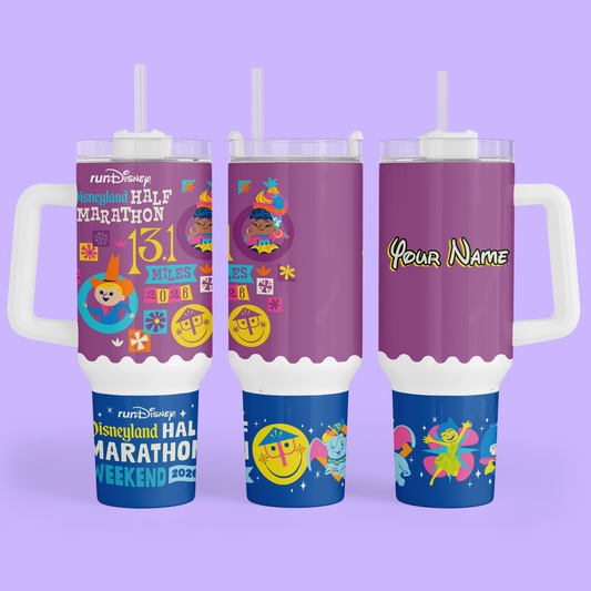 RunDisney Personalized 40 oz Tumbler - 2026 Half Marathon Weekend - Two Crafty Gays