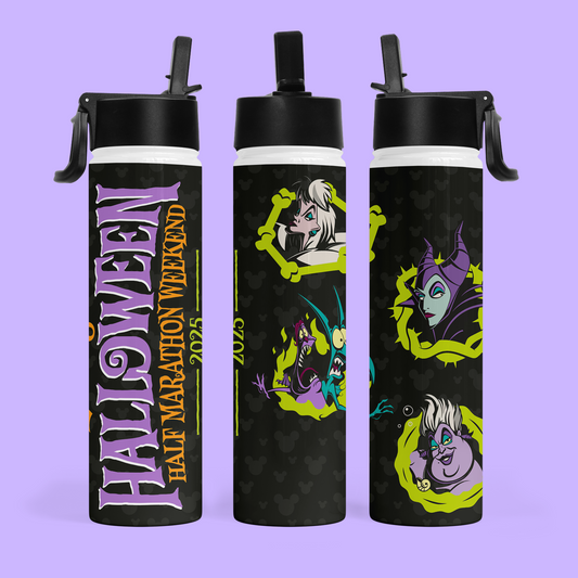 RunDisney Personalized Water Bottle - Halloween Half Marathon - Two Crafty Gays